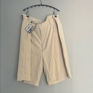 Men's Beige Flat Front Shorts Size 48